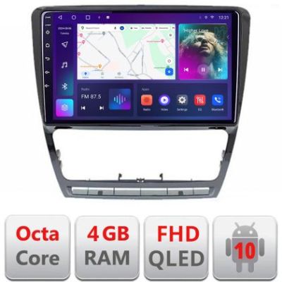 Navigatie Skoda Octavia 2 2005-2013 B-005 Android Ecran QLED octa core 4+64 carplay android auto KIT-005+EDT-E310V3