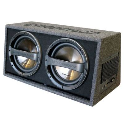 Subwoofer activ cu incinta Phoenix Gold, 160 W Rms, 640 W MAX, difuzor 2x12"