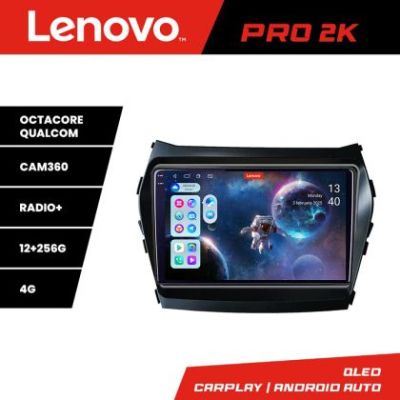 Navigatie Hyundai Santa Fe IX45 2012-2017 Lenovo Kit-209 8 core QLED 2K 12+256 360 Android Waze USB Navigatie Internet Youtube Radio