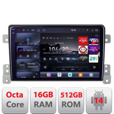 Navigatie Suzuki Grand Vitara Old 2005-2014  Edotec Kit-053 8 core QLED 2K 16+512GB 360 Android Waze USB Navigatie Internet Youtube Radio