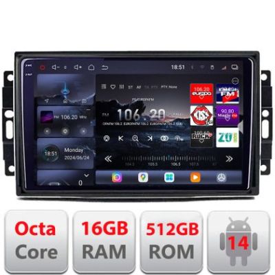 Navigatie Chrysler Jeep Edotec Kit-202 8 core QLED 2K 16+512GB 360 Android Waze USB Navigatie Internet Youtube Radio v1