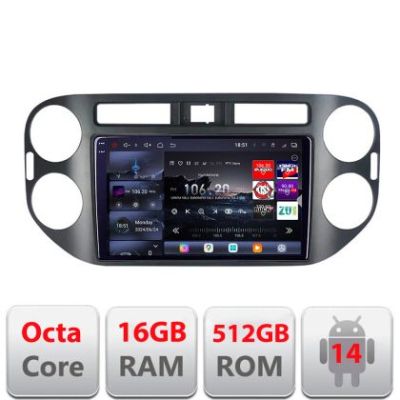 Navigatie VW TIGUAN si Golf plus 2007-2011 8 core QLED 2K 16+512GB 360 Android Waze USB Navigatie Internet Youtube Radio Edotec