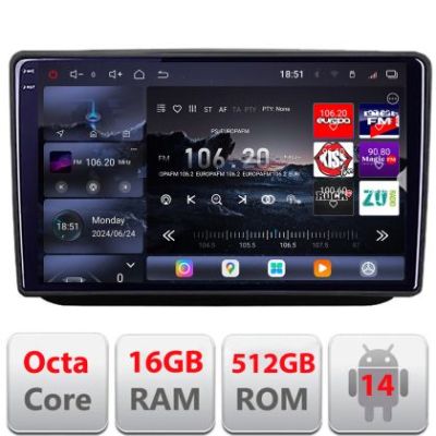 Navigatie Skoda Fabia 2 2009-2014 Android radio gps internet 8 core QLED 2K 16+512GB 360GB  Edotec