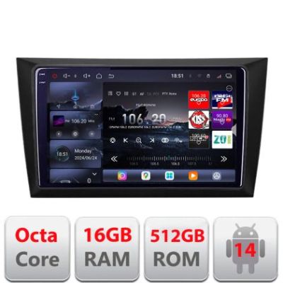 Navigatie VW Golf6 2009-2013 Edotec Kit-GOLF6 8 core QLED 2K 16+512GB 360 Android Waze USB Navigatie Internet Youtube Radio