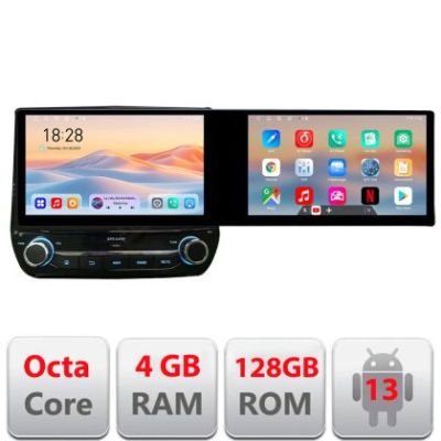 Navigatie dedicata Edonav Ford Fiesta 2020-  Edotec 2 ecrane  8 core 4+128 21.6 inch Incell android Wifi 5Ghz gps internet  Kit-fiesta-2020