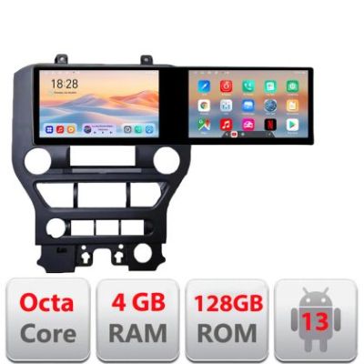Navigatie Ford Mustang 2015-2020 Kit-MUSTANG Edotec 2 ecrane  8 core 4+128 21.6 inch Incell android Wifi 5Ghz gps internet