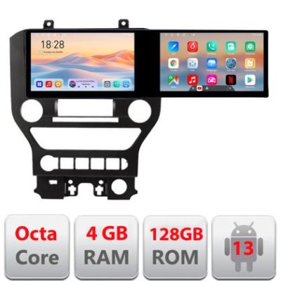 Navigatie Ford Mustang 2015-2020 Kit-MUSTANG-navi Edotec 2 ecrane  8 core 4+128 21.6 inch Incell android Wifi 5Ghz gps internet