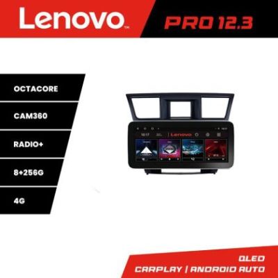 Navigatie Toyota Highlander 2007-2013 Lenovo PRO 8+256 12.3 inch qled android 4G DSP gps internet