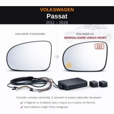 Senzor unghi mort Volkswagen Passat 2011-2018 — oglindă dedicată