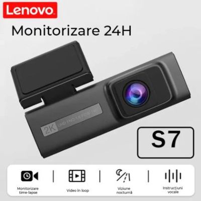 Camera DVR Lenovo S7-1974 2K fata si 1080 spate ecran 1.97 inch conexiune 4G GPS unghi larg monitorizare parcare