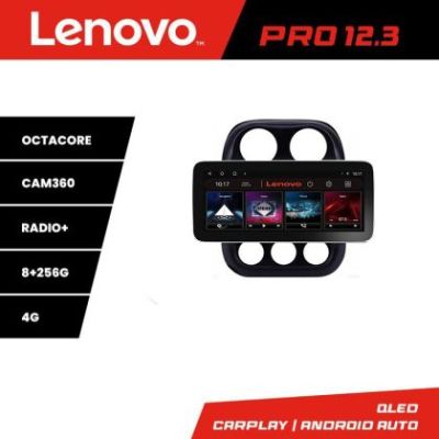 Navigatie Jeep Compass 2010-2016 Manual K-2500 Lenovo PRO 8+256 12.3 inch qled android 4G DSP gps internet 32