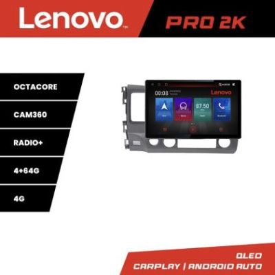 Navigatie Honda Civic 2005-2011 K-044 Lenovo PRO 4+64 13 inch 2K android 4G DSP gps internet