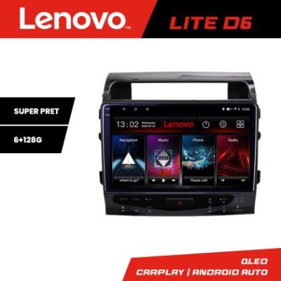 Navigatie Toyota Land Cruiser V8 L200 2009-2020 Lenovo QLED Octa core 6+128 DSP Wifi 5Ghz Android radio gps internet kit-381-type-b+LITE-10-6+128