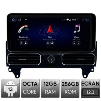 Navigatie dedicata Mercedes Clasa ML GL W166 X166 cu sistem NTG4.5, Android, Octa Core, 12+256, 12.3", Qled 2K 2400x900, Qualcomm 680
