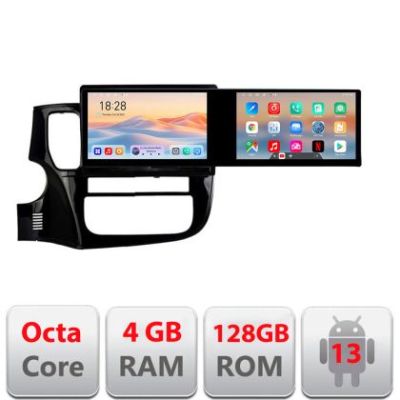 Navigatie Mitsubishi Outlander 2014- Kit-1230 Edotec 2 ecrane  8 core 4+128 21.6 inch Incell android Wifi 5Ghz gps internet