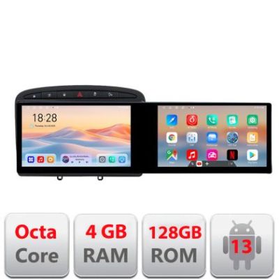 Navigatie Peugeot 308 Kit-038 Edotec 2 ecrane  8 core 4+128 21.6 inch Incell android Wifi 5Ghz gps internet