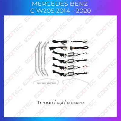 Lumini Ambientale NIGHTVIBE trimuri usi picioare Mercedes C W205 GLC X253 control pe sistemul original sau telefon