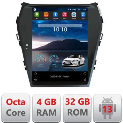 Navigatie tip Tesla Hyundai Santa Fe 2012-2018 radio gps internet 8Core 4G carplay android auto 4+32 kit-tesla-209+EDT