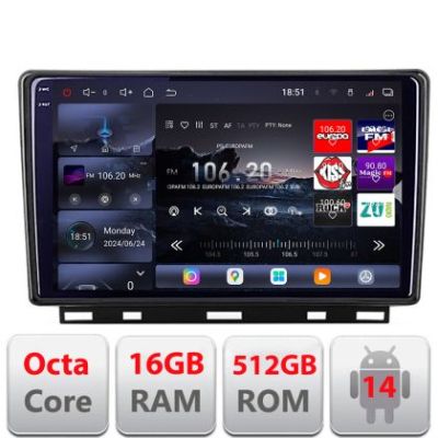 Navigatie Renault Clio 5 2019+ Edotec Kit-Clio5 8 core QLED 2K 16+512GB 360 Android Waze USB Navigatie Internet Youtube Radio