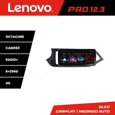 Navigatie Kia Picanto 2011-2015 K-217 Lenovo PRO 8+256 12.3 inch qled android 4G DSP gps internet