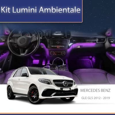 Lumini Ambientale NIGHTVIBE trimuri carbon Mercedes GLE GLS W166 2012-2019 control pe sistemul original sau telefon