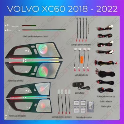 Lumini Ambientale NIGHTVIBE Volvo XC60 2018-2022 set complet control telefon sau sistem original