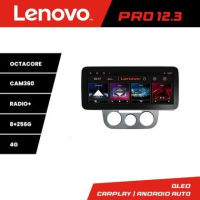 Navigatie VW Golf 5 2004-2010 clima manuala Lenovo PRO 8+256 12.3 inch qled android 4G DSP gps internet  KIT-golf5-manual