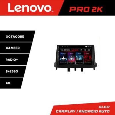Navigatie Renault Megane 3 Lenovo Kit-145 8 core QLED 2K 8+256 360 Android Waze USB Navigatie Internet Youtube Radio