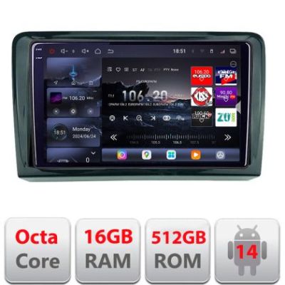 Navigatie VW PQB Edotec Kit-VW 8 core QLED 2K 16+512GB 360 Android Waze USB Navigatie Internet Youtube Radio