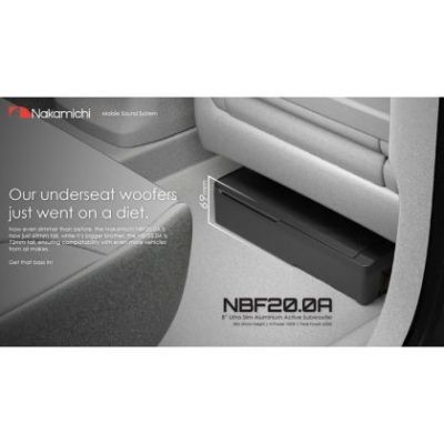Subwoofer auto activ sub scaun Nakamichi, difuzor 10", 150 W RMS, 1000 W Max
