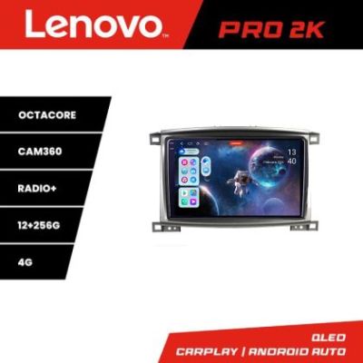 Navigatie Toyota Land Cruiser L100 2002-2008 Lenovo Kit-L100 8 core QLED 2K 12+256 360 Android Waze USB Navigatie Internet Youtube Radio