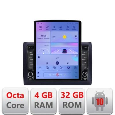 Navigatie Fiat Stilo G-STILO ecran tip TESLA 9.7" cu Android Radio Bluetooth Internet GPS WIFI 4+32GB DSP 4G Octa Core