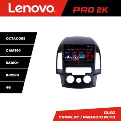 Navigatie Hyundai I30 2009-2012 clima manuala Lenovo Kit-I30AC 8 core QLED 2K 8+256 360 Android Waze USB Navigatie Internet Youtube Radio