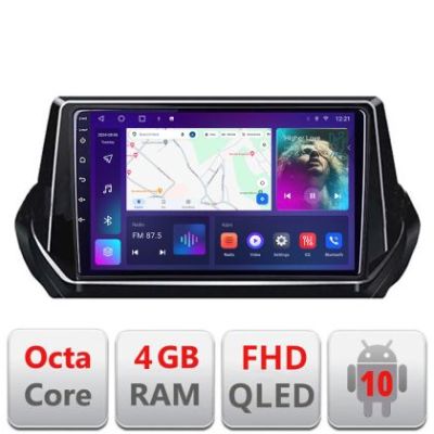 Navigatie Peugeot 2008 2020- Android radio gps internet 4+64 carplay android auto Kit-209-2020+EDT-E309v3