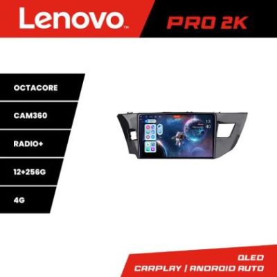 Navigatie Toyota Corolla 2013-2017 Lenovo Kit-470 8 core QLED 2K 12+256 360 Android Waze USB Navigatie Internet Youtube Radio