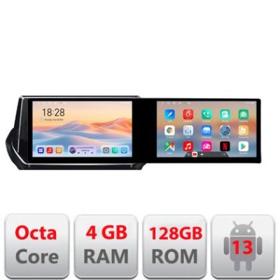 Navigatie Peugeot 2008 2020- Edotec 2 ecrane  8 core 4+128 21.6 inch Incell android Wifi 5Ghz gps internet  Kit-209-2020