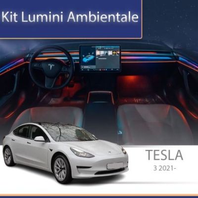 Lumini Ambientale NIGHTVIBE Tesla Model 3 2021-2022 set complet control telefon