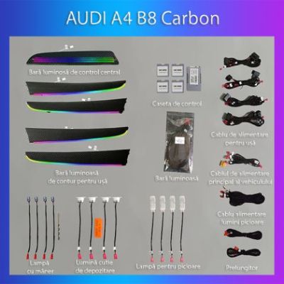 Lumini Ambientale NIGHTVIBE  Audi A4 A5 B8 2009-2016 set complet control telefon sau sistem original