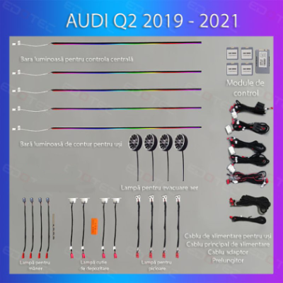 Lumini Ambientale NIGHTVIBE Audi Q2 2019-2021 set complet control telefon sau sistem original