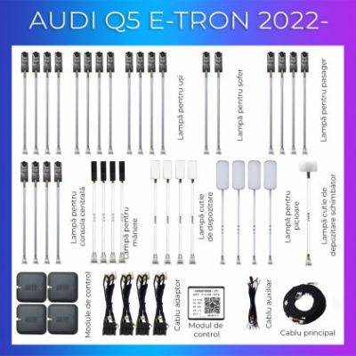 Lumini Ambientale NIGHTVIBE dedicate Audi Q5 E-Tron set complet control telefon sau sistem original