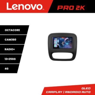 Navigatie Renault Trafic 2014-2017 Lenovo Kit-rt09 8 core QLED 2K 12+256 360 Android Waze USB Navigatie Internet Youtube Radio
