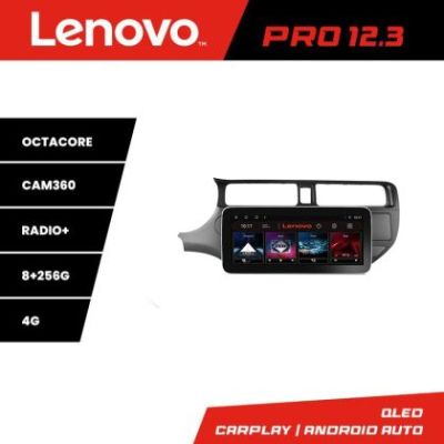 Navigatie Kia Rio 2012- K-204 Lenovo PRO 8+256 12.3 inch qled android 4G DSP gps internet  8Core