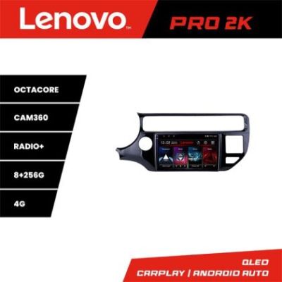 Navigatie Kia Rio Lenovo Kit-504 8 core QLED 2K 8+256 360 Android Waze USB Navigatie Internet Youtube Radio