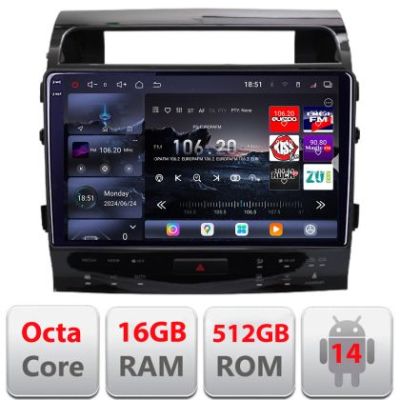 Navigatie Toyota Landcruiser J150 2010-2018 Edotec Kit-381-type-a 8 core QLED 2K 16+512GB 360 Android Waze USB Navigatie Internet Youtube