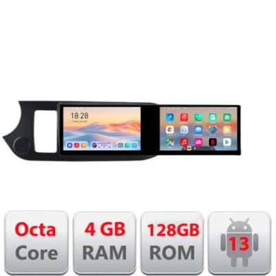 Navigatie Kia Picanto 2011-2015 Kit-217 Edotec 2 ecrane  8 core 4+128 21.6 inch Incell android Wifi 5Ghz gps internet
