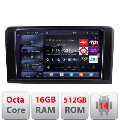 Navigatie Mercedes ML GL 2005-2012 Edotec Kit-213 8 core QLED 2K 16+512GB 360 Android Waze USB Navigatie Internet Youtube Radio