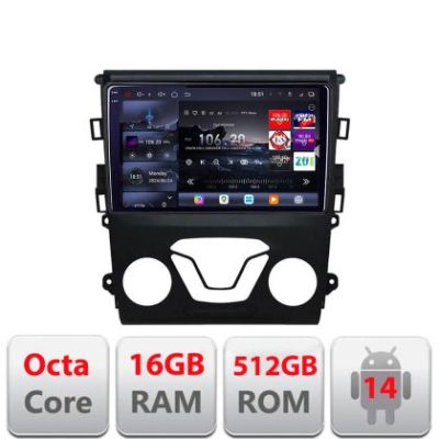 Navigatie Ford Mondeo 2013-2020 Edotec Kit-377 8 core QLED 2K 16+512GB 360 Android Waze USB Navigatie Internet Youtube Radio