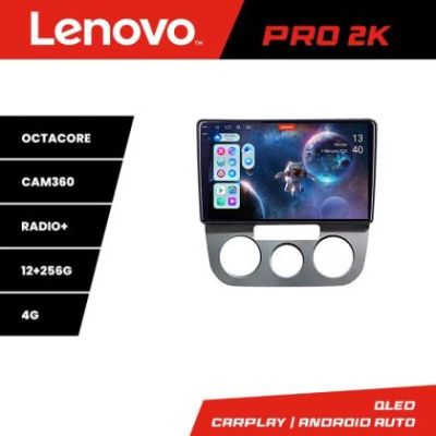 Navigatie VW Golf 5 2004-2010 clima manuala Android radio gps internet 8 core QLED 2K 12+256 360 Lenovo