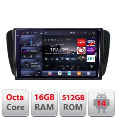Navigatie Seat Ibiza 2008-2014 Edotec Kit-246 8 core QLED 2K 16+512GB 360 Android Waze USB Navigatie Internet Youtube Radio