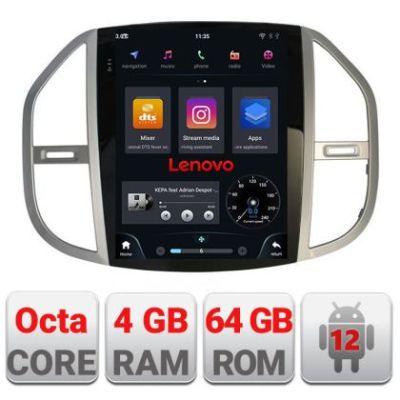 Navigatie Mercedes Vito 2016- tip tesla radio gps internet Qualcomm 8X 8+128 360 4G carplay android auto  kit-tesla-068+ULTRA-9.7-8+128